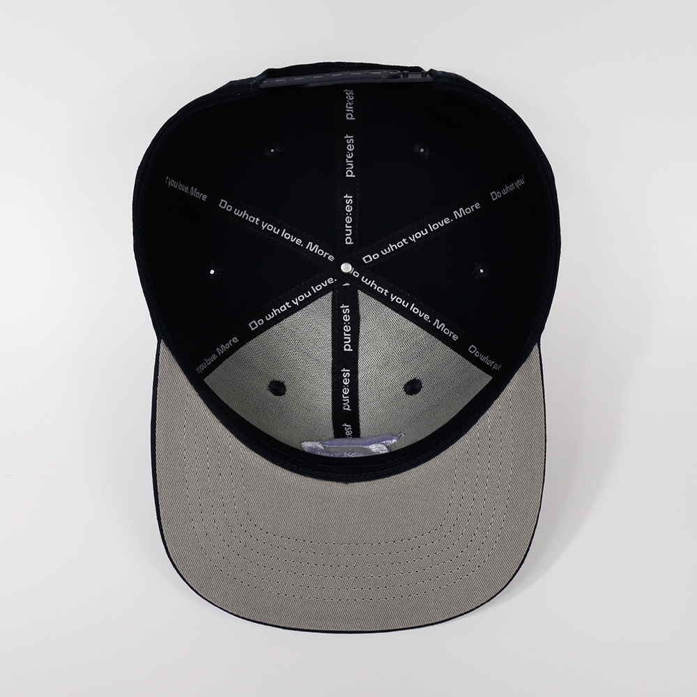 Bold Letter P Structured Flat Brim Cap with 3D Embroidery