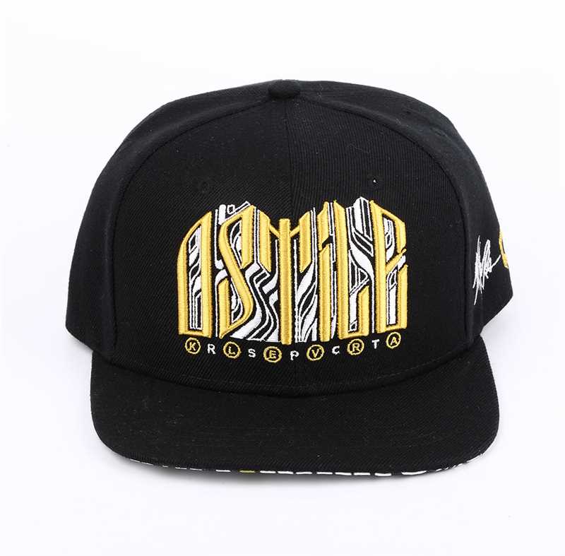 Black Snapback Hat with Graffiti Style 3D Embroidery – Urban Streetwear Cap