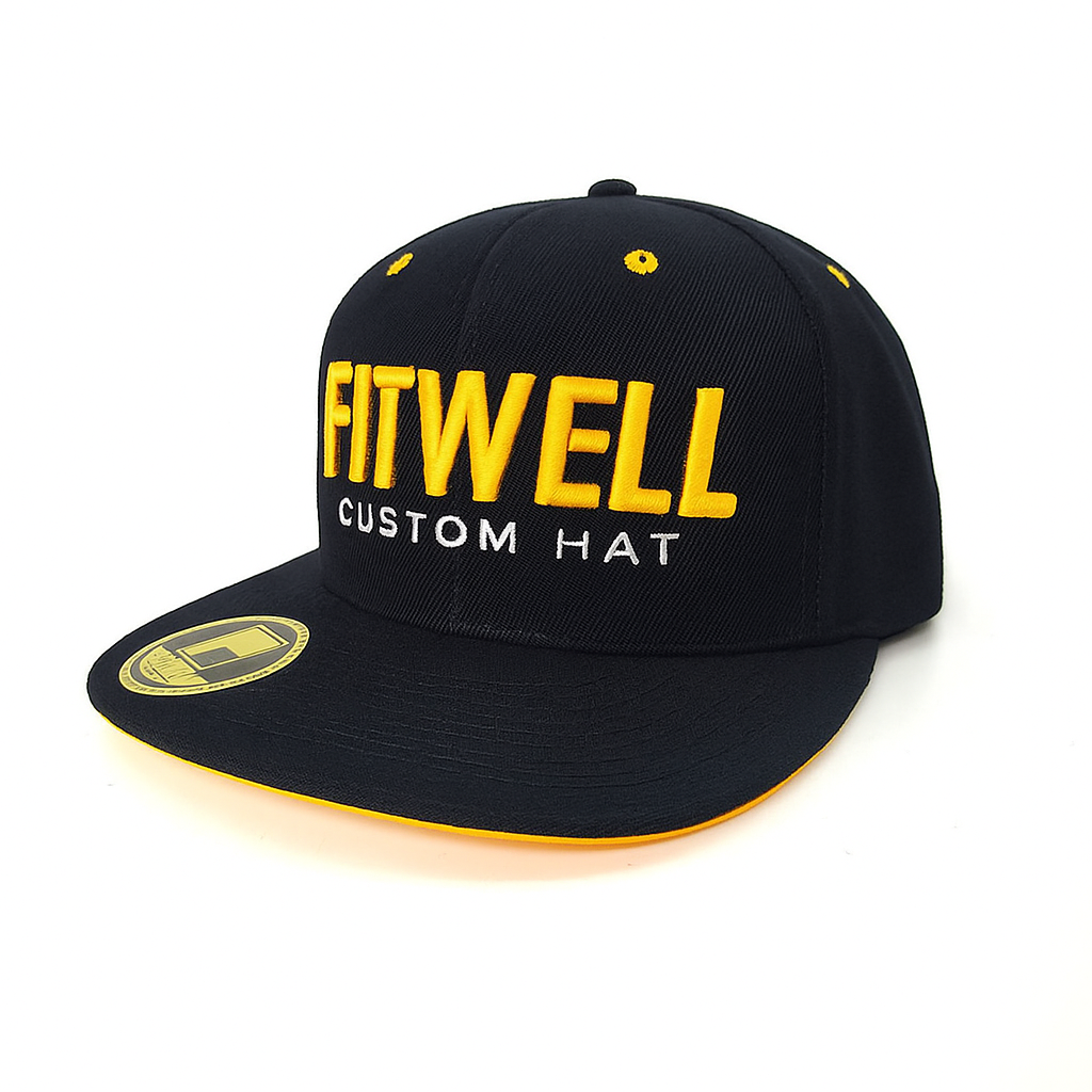 Fitwell Custom Embroidered Logo Cap - Classic Black Snapback