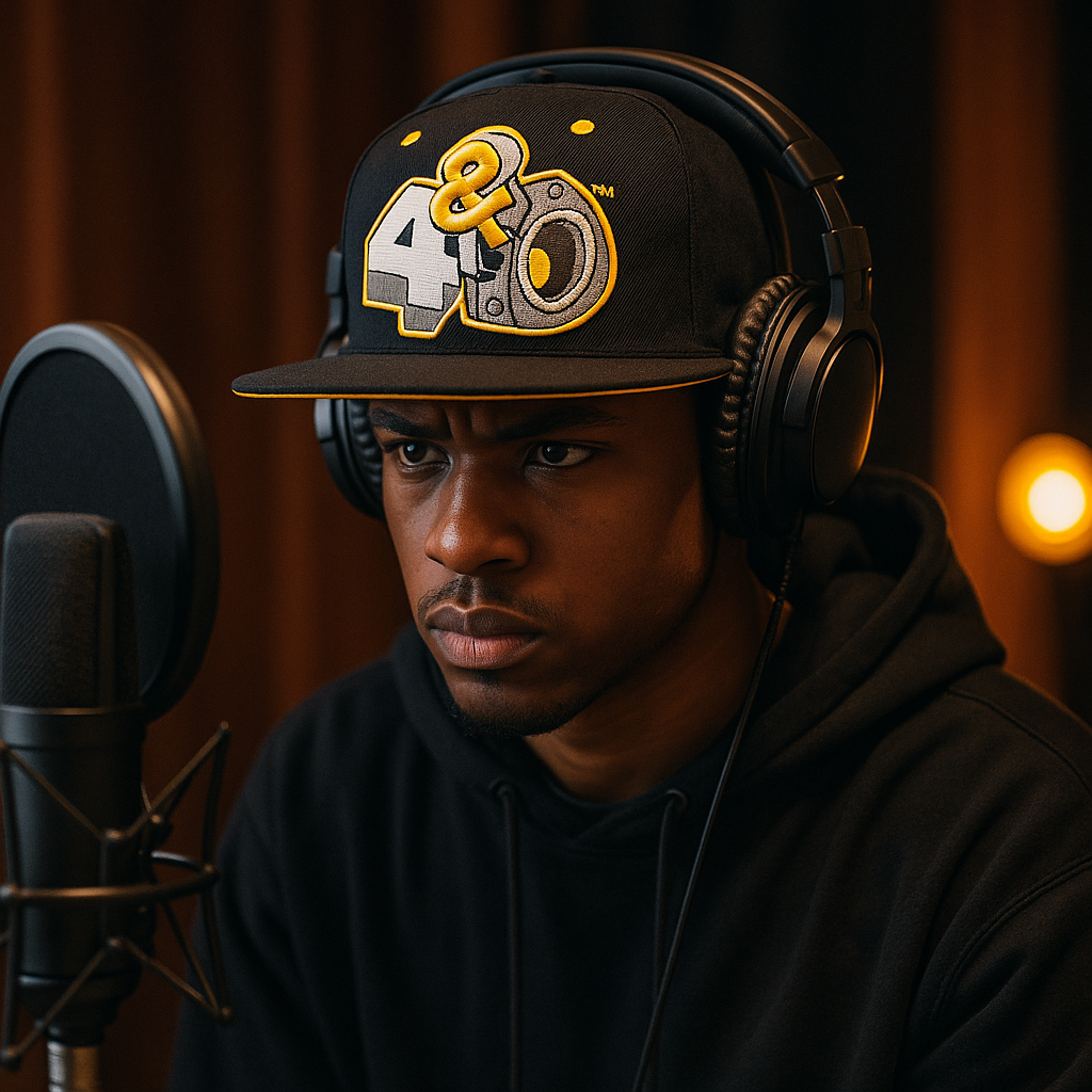 Bold 4&0 3D Embroidered Snapback Hat – Black & Yellow