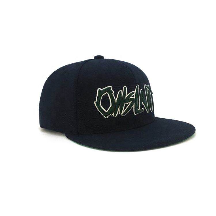 Black Flat Brim Cap with 3D Embroidered ONSLAWT Logo – Streetwear Style