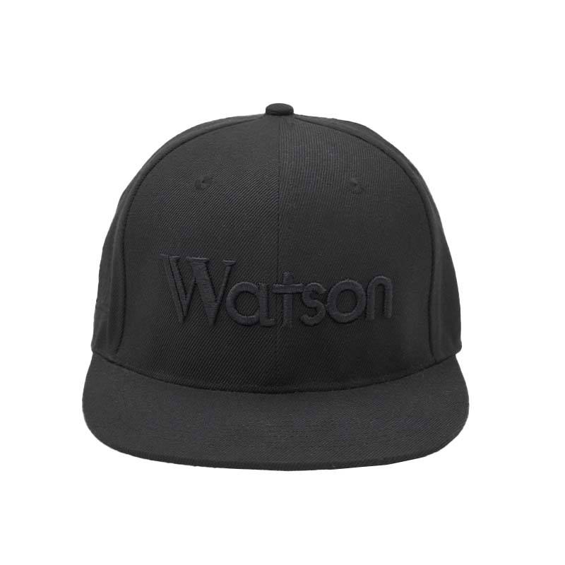 Watson Black 6 Panel 3D Embroidered Snapback Cap