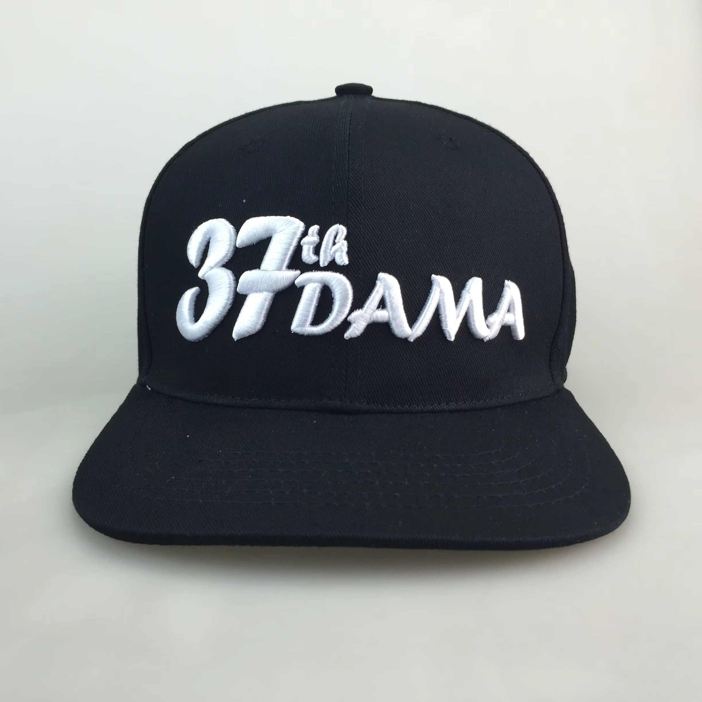 37th DAMA Embroidered Flat Brim Snapback Cap