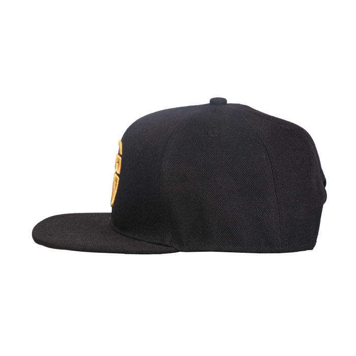 Black Gold Logo Flat Brim Snapback Cap