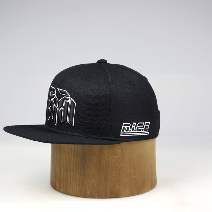 Geometric 3D Embroidered Snapback Cap – Urban Monogram Style