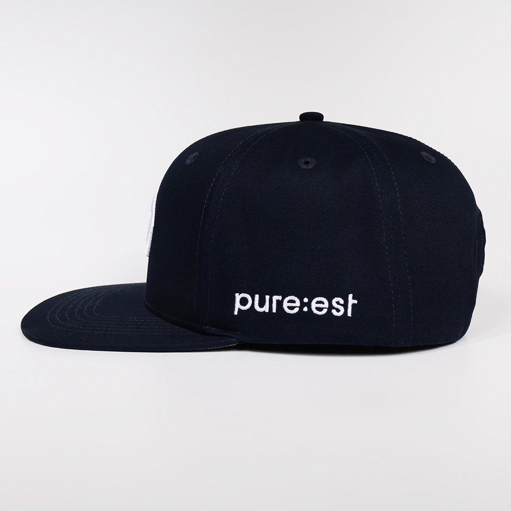 Bold Letter P Structured Flat Brim Cap with 3D Embroidery