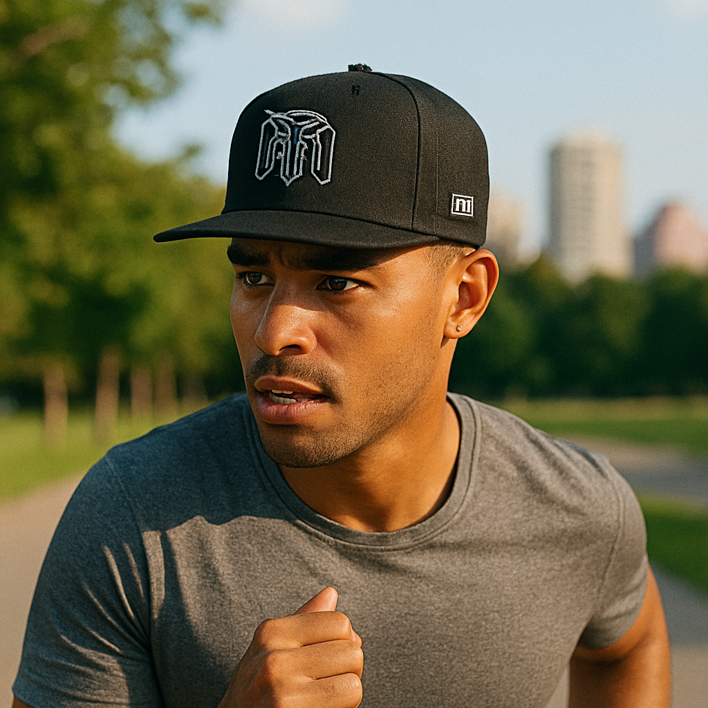 Geometric 3D Embroidered Snapback Cap – Urban Monogram Style