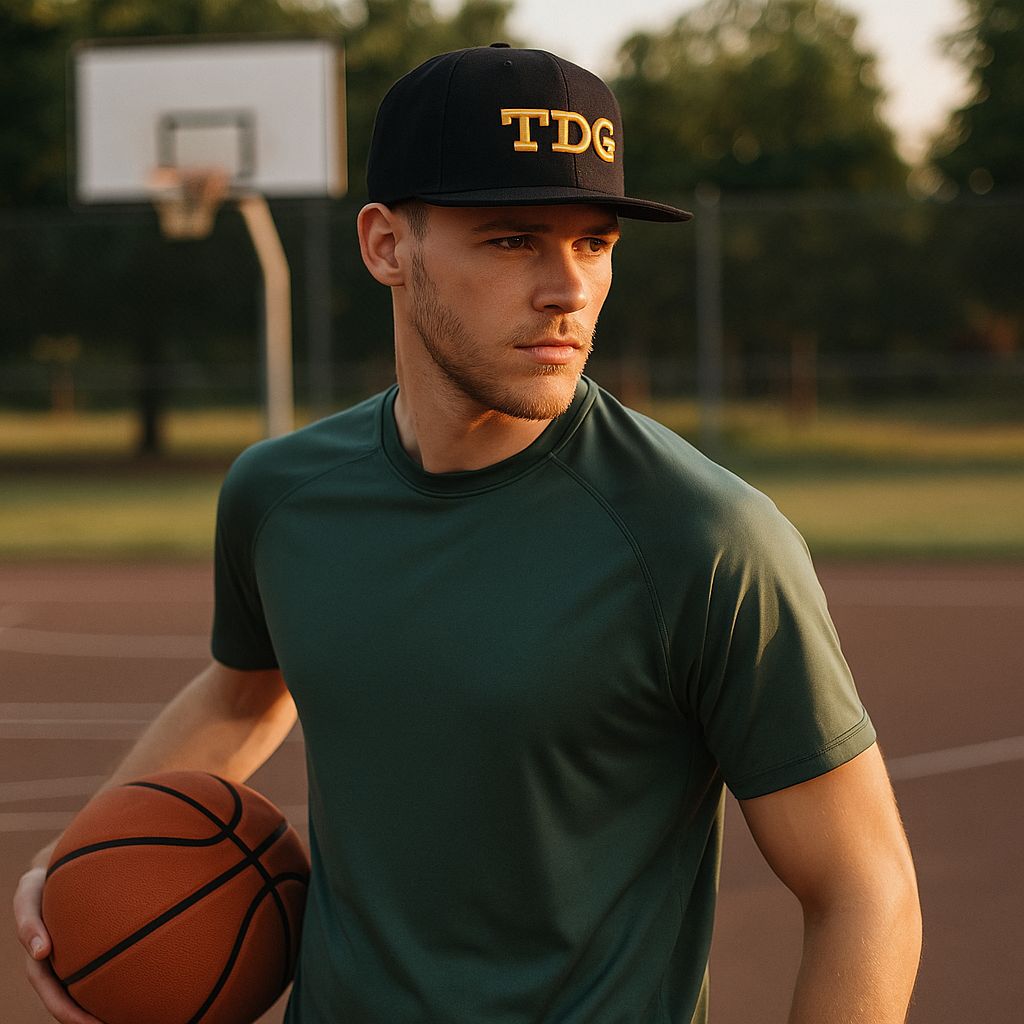 TDG Logo Embroidered Black Snapback Cap