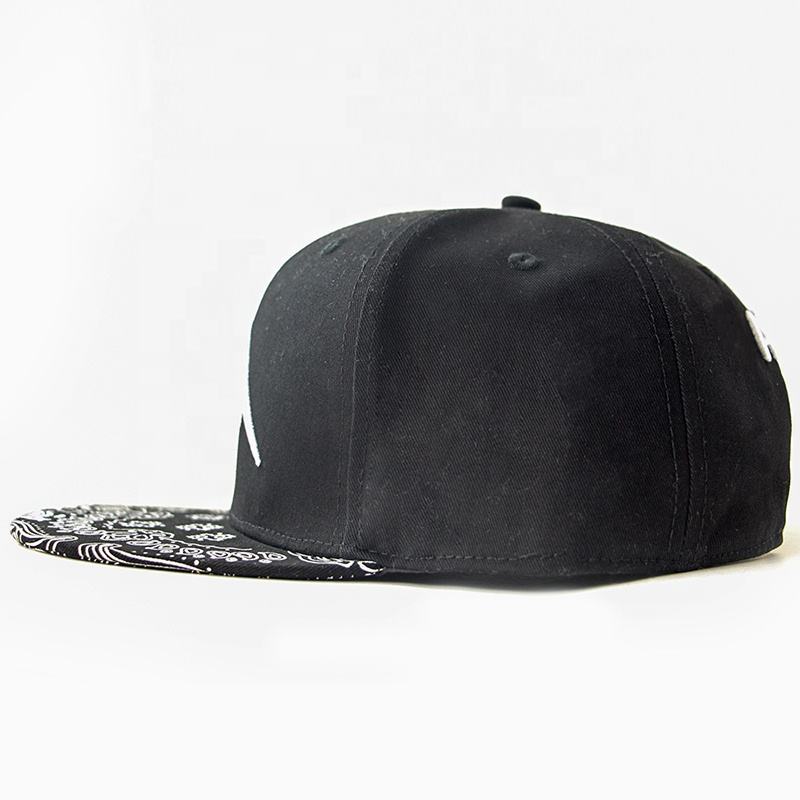 Fitwell Back Embroidery & Pattern Brim Snapback Hat