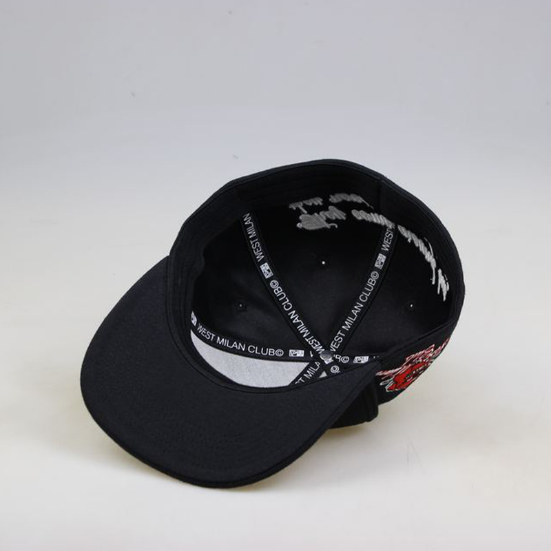 Bold Custom Red & White Logo Flat Brim Hat