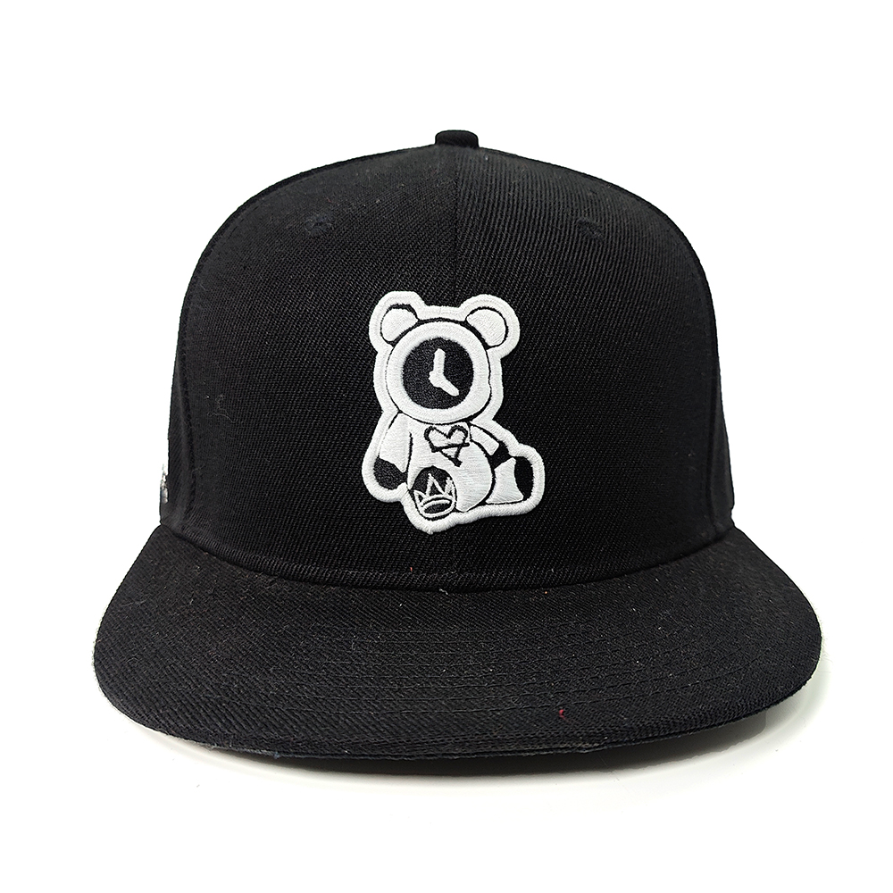 Clock Bear 3D Embroidered Snapback Cap – Minimal Street Style