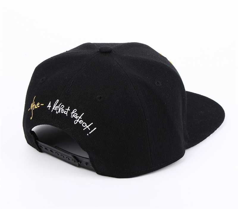 Black Snapback Hat with Graffiti Style 3D Embroidery – Urban Streetwear Cap