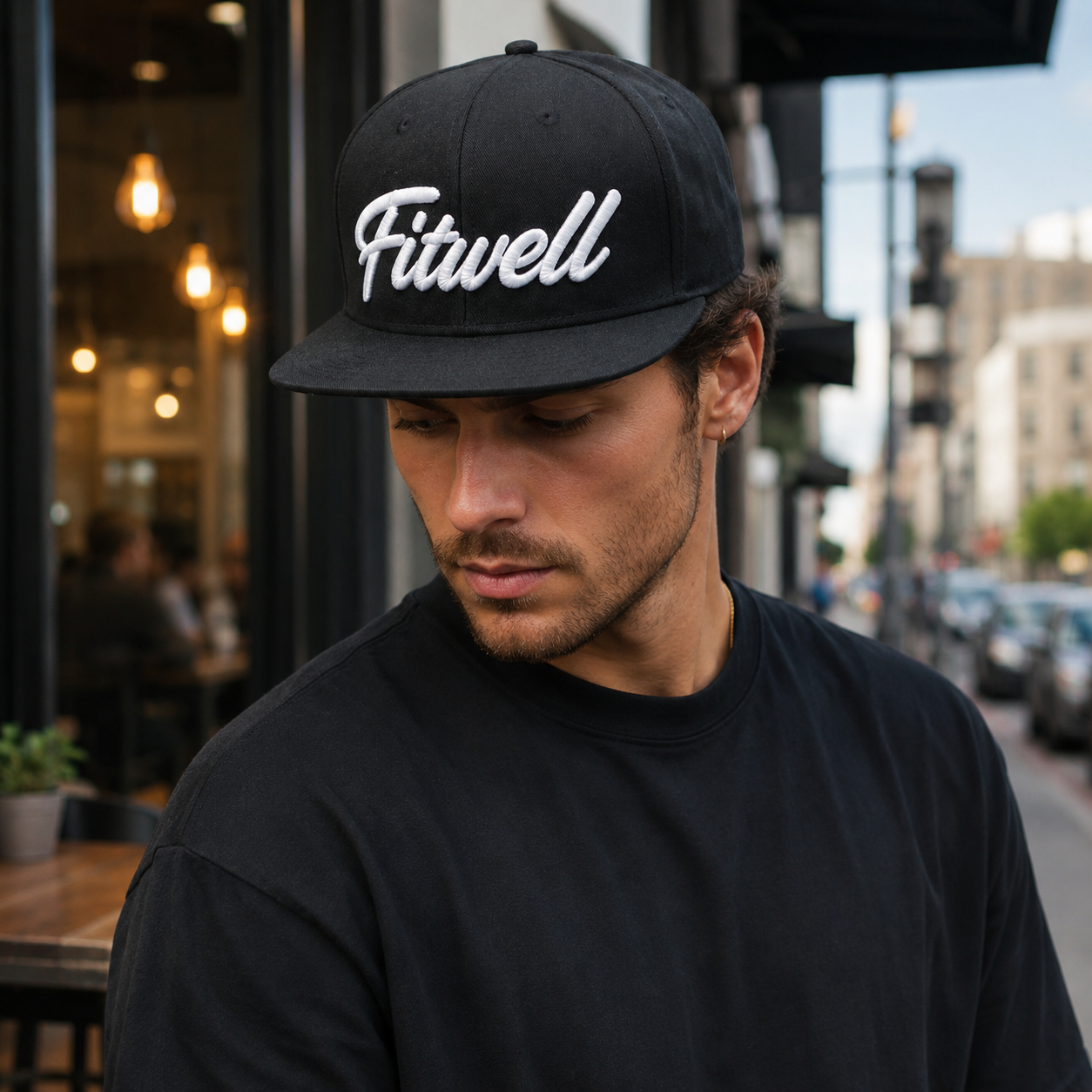 Black Badass 3D Script Embroidered Snapback Hat