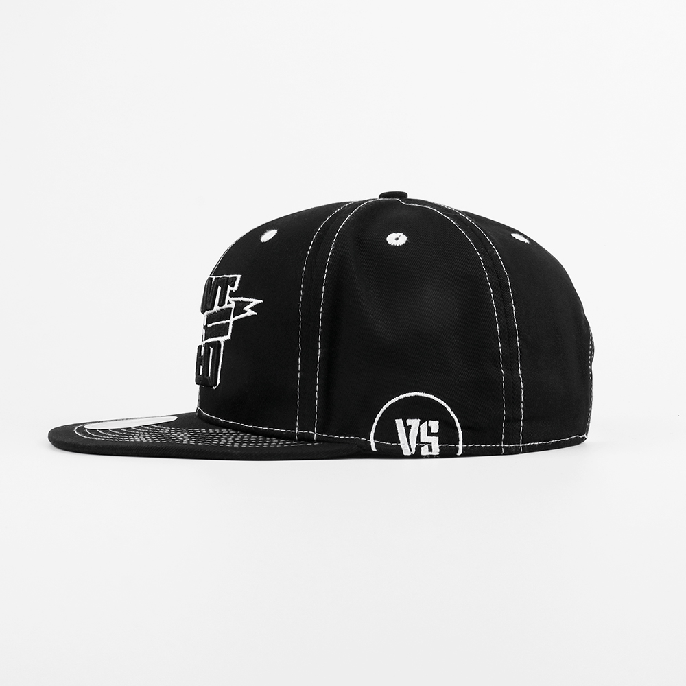 Custom 3D Embroidered Snapback Hat – Black 6 Panel Streetwear Design