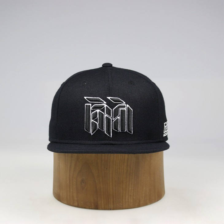 Geometric 3D Embroidered Snapback Cap – Urban Monogram Style