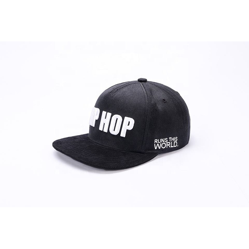 Black HIP HOP 3D Embroidered Snapback Hat – Flat Brim Urban Style Cap