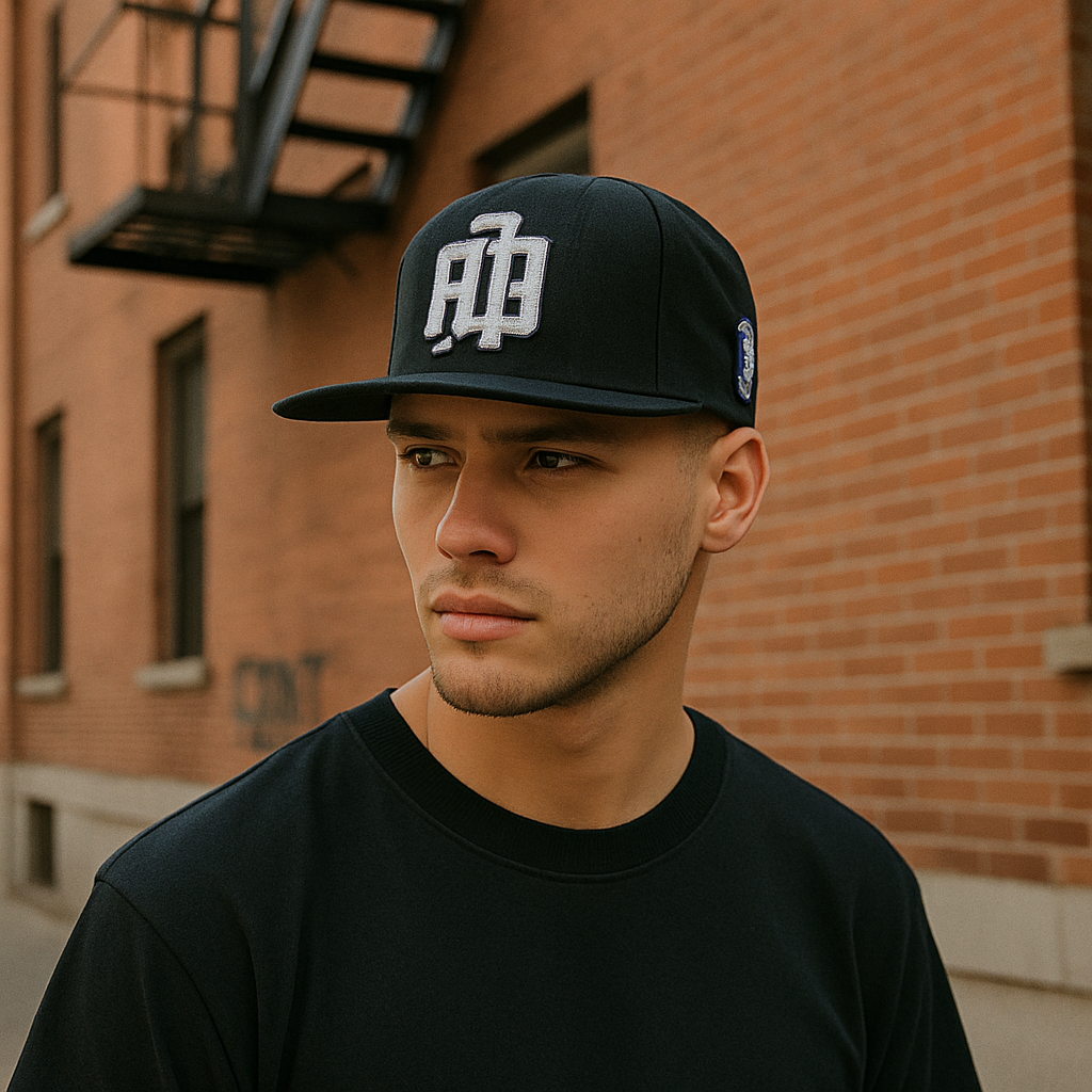Interlocked Geometric Logo Embroidered Snapback Hat