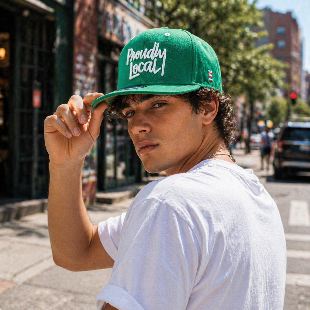 Green Proudly Local 3D Embroidered Snapback Cap