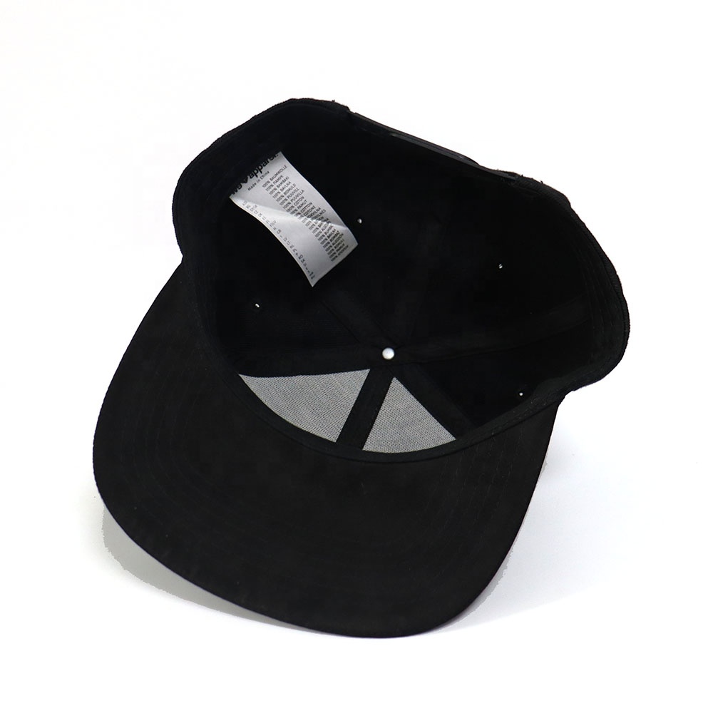 Black Flat Brim Snapback Cap with 3D Embroidered “MOPEDZ” Logo – Streetwear 6 Panel Hat