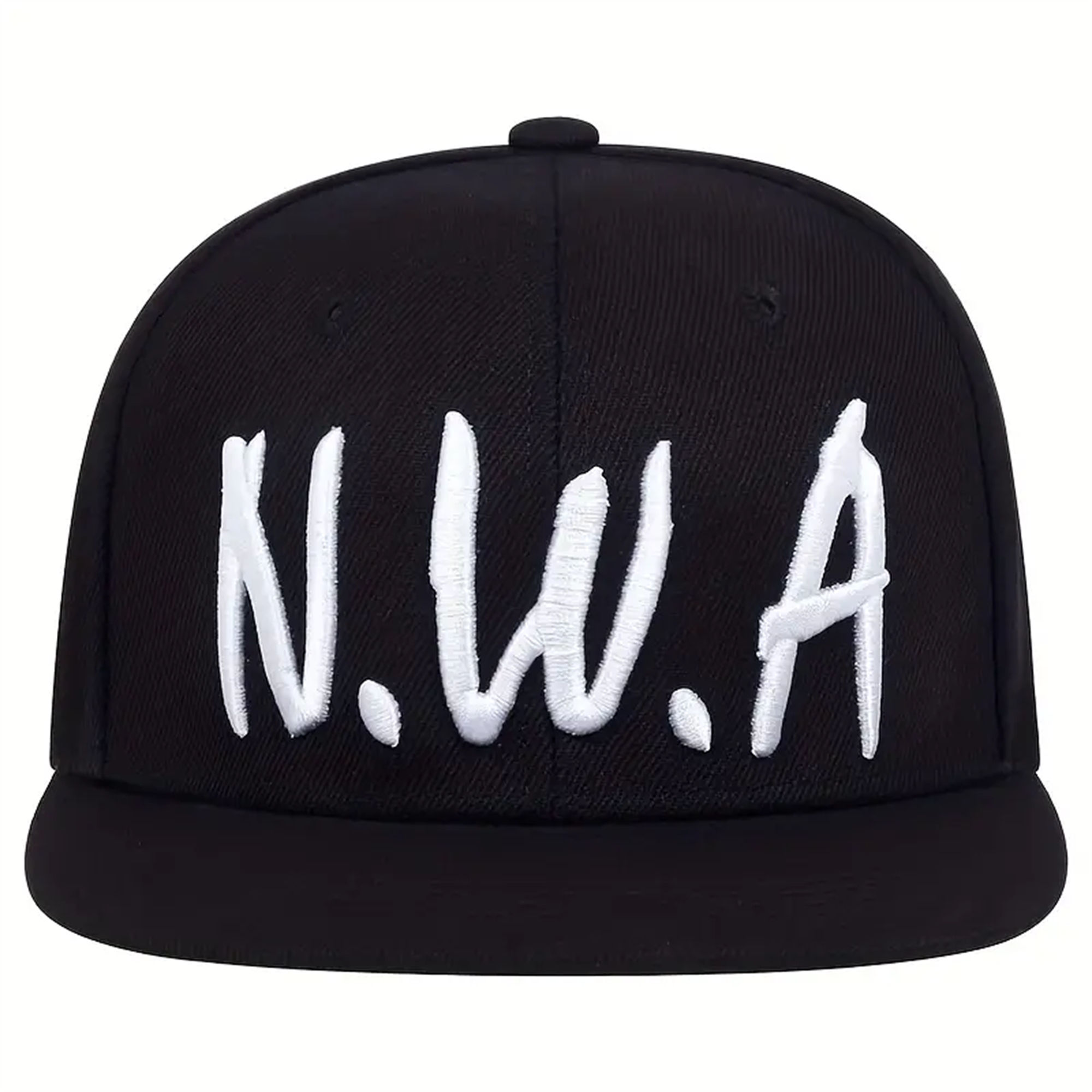N.W.A Letter Embroidered Flat Brim Snapback Hat