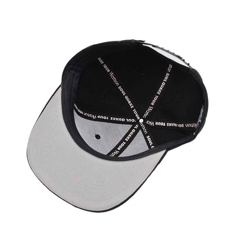 Watson Black 6 Panel 3D Embroidered Snapback Cap