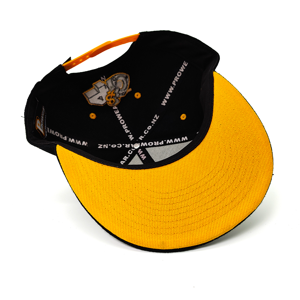 Bold 4&0 3D Embroidered Snapback Hat – Black & Yellow