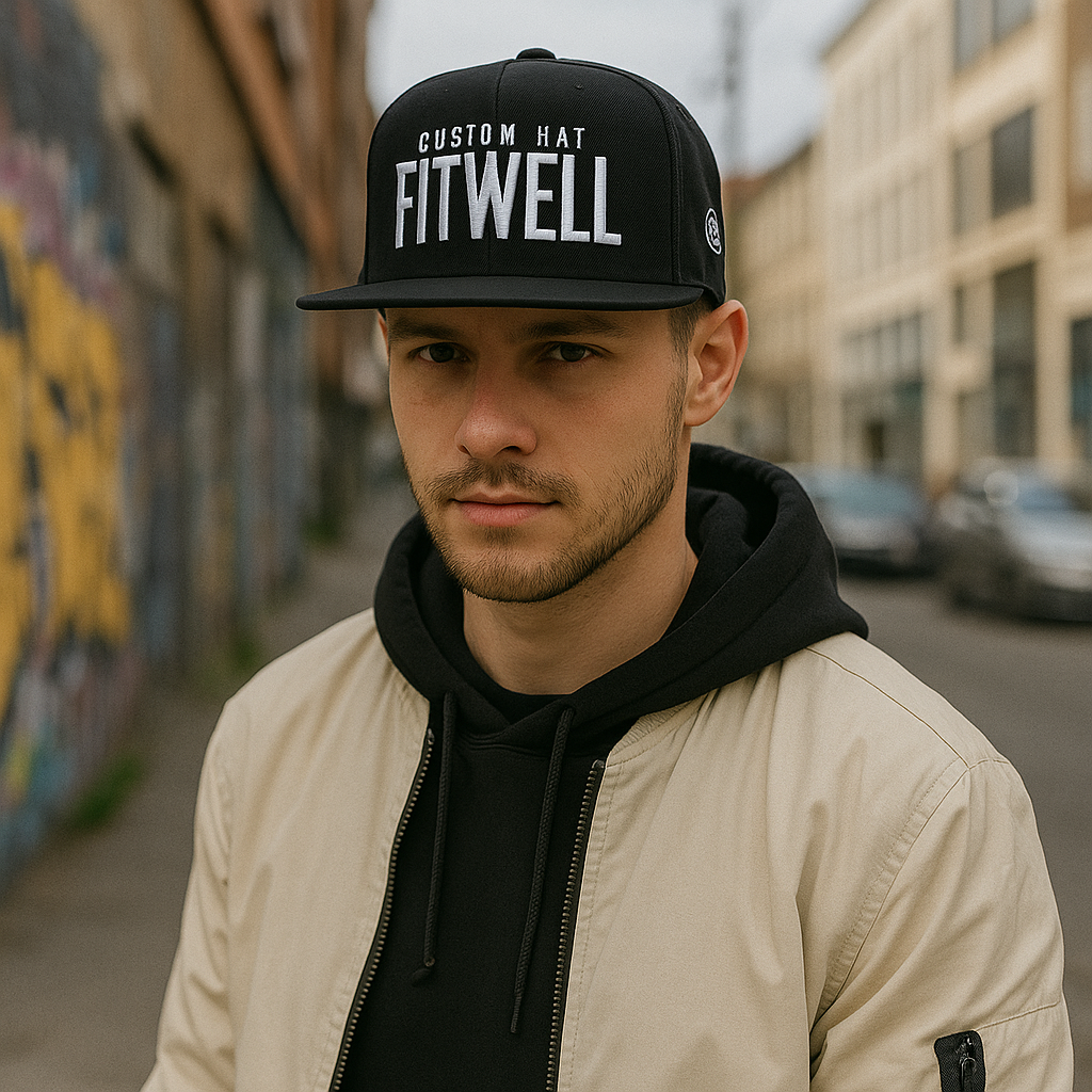 Black Flat Brim Snapback Cap with 3D Embroidered “MOPEDZ” Logo – Streetwear 6 Panel Hat