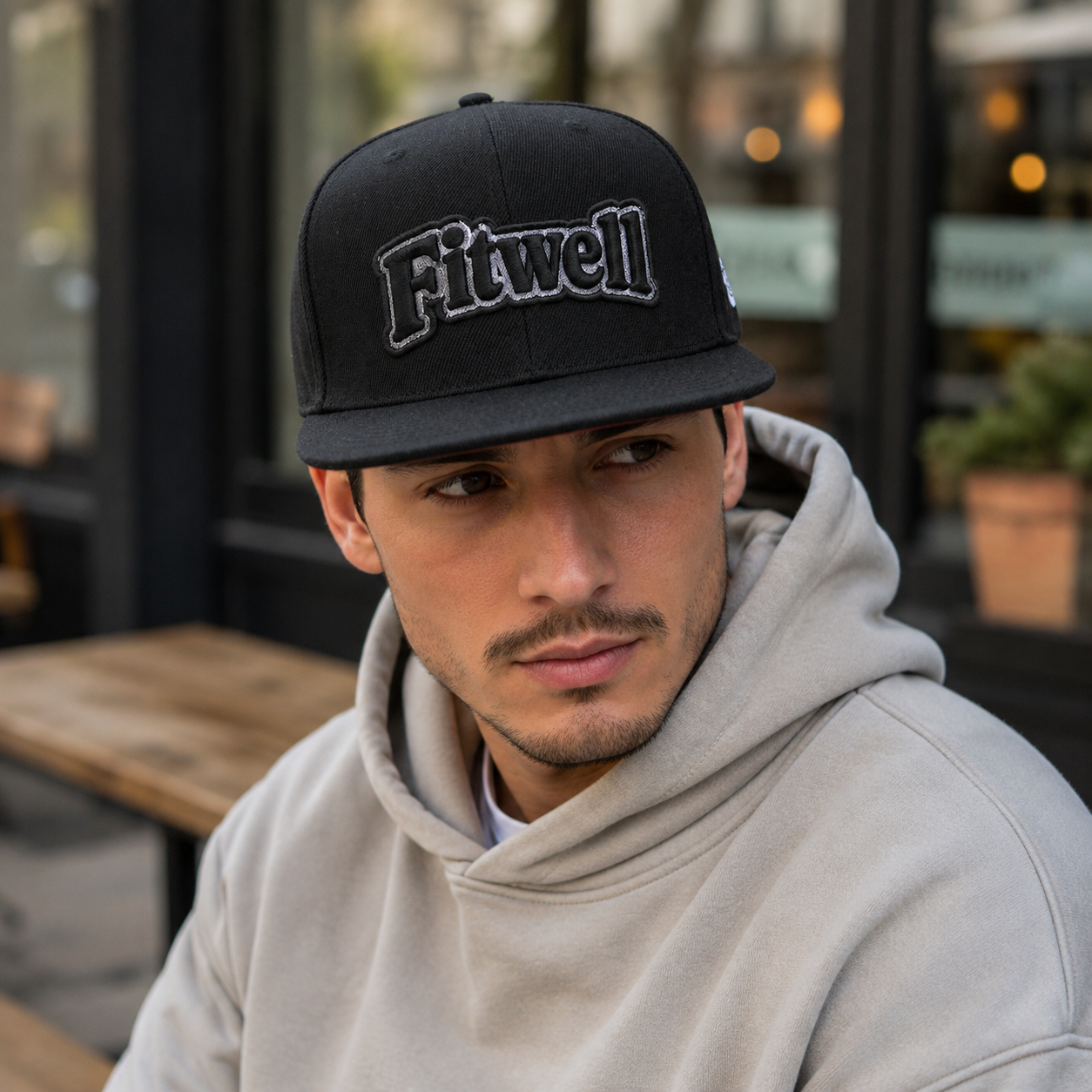 Black 6-Panel Snapback Hat with Raised Sole Seekers Embroidery