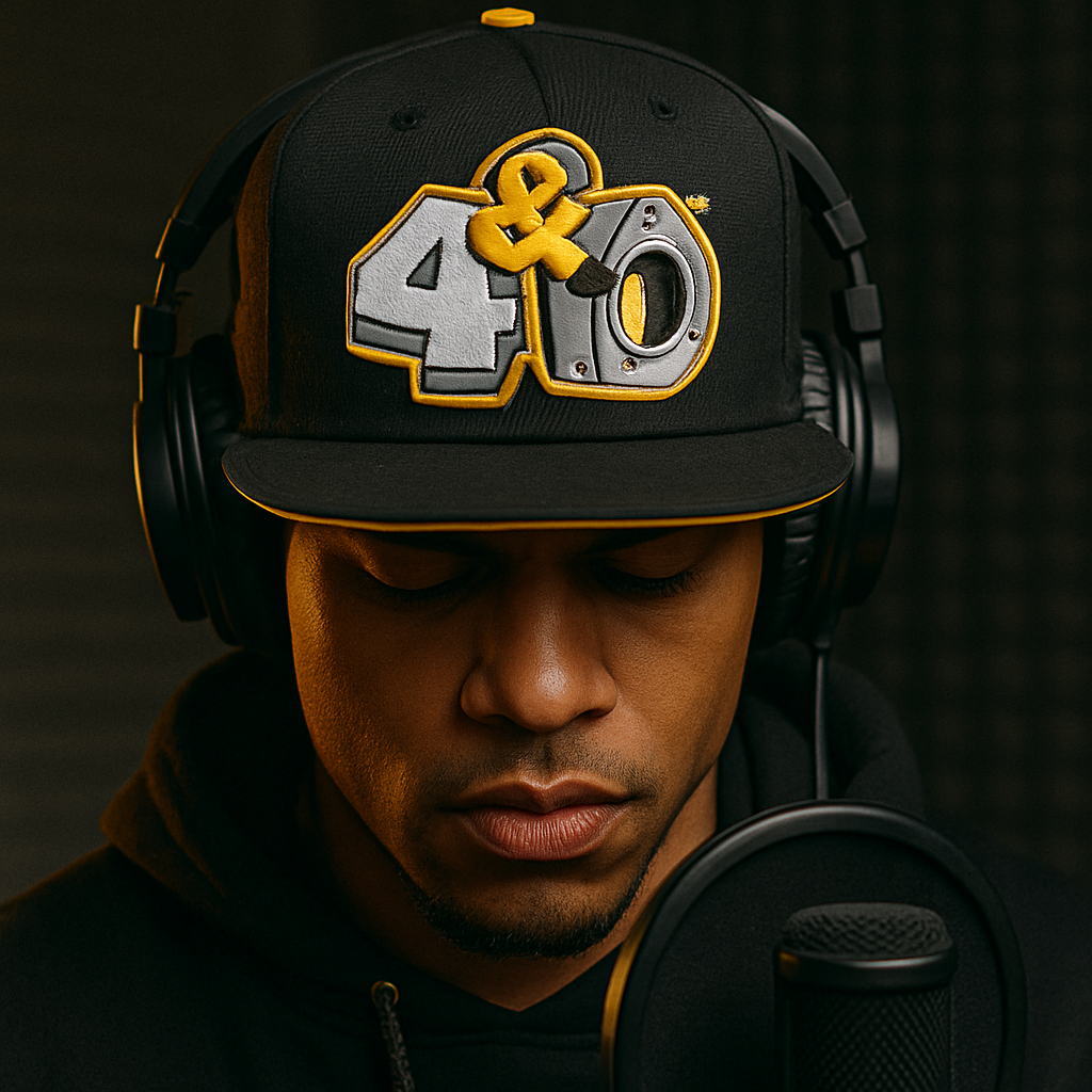 Bold 4&0 3D Embroidered Snapback Hat – Black & Yellow