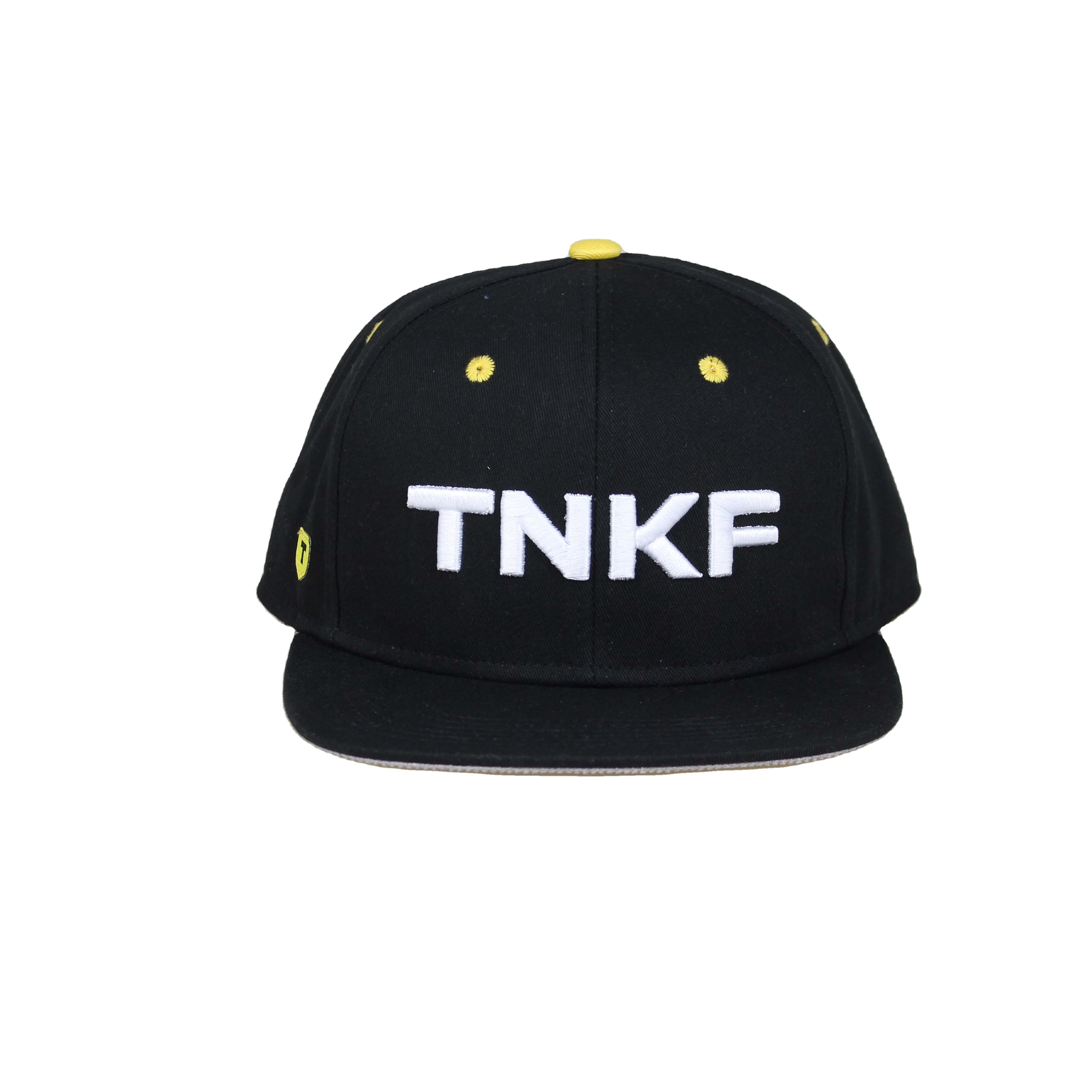TNKF 3D Embroidered Black Snapback Cap – Street Style 6 Panel Hat