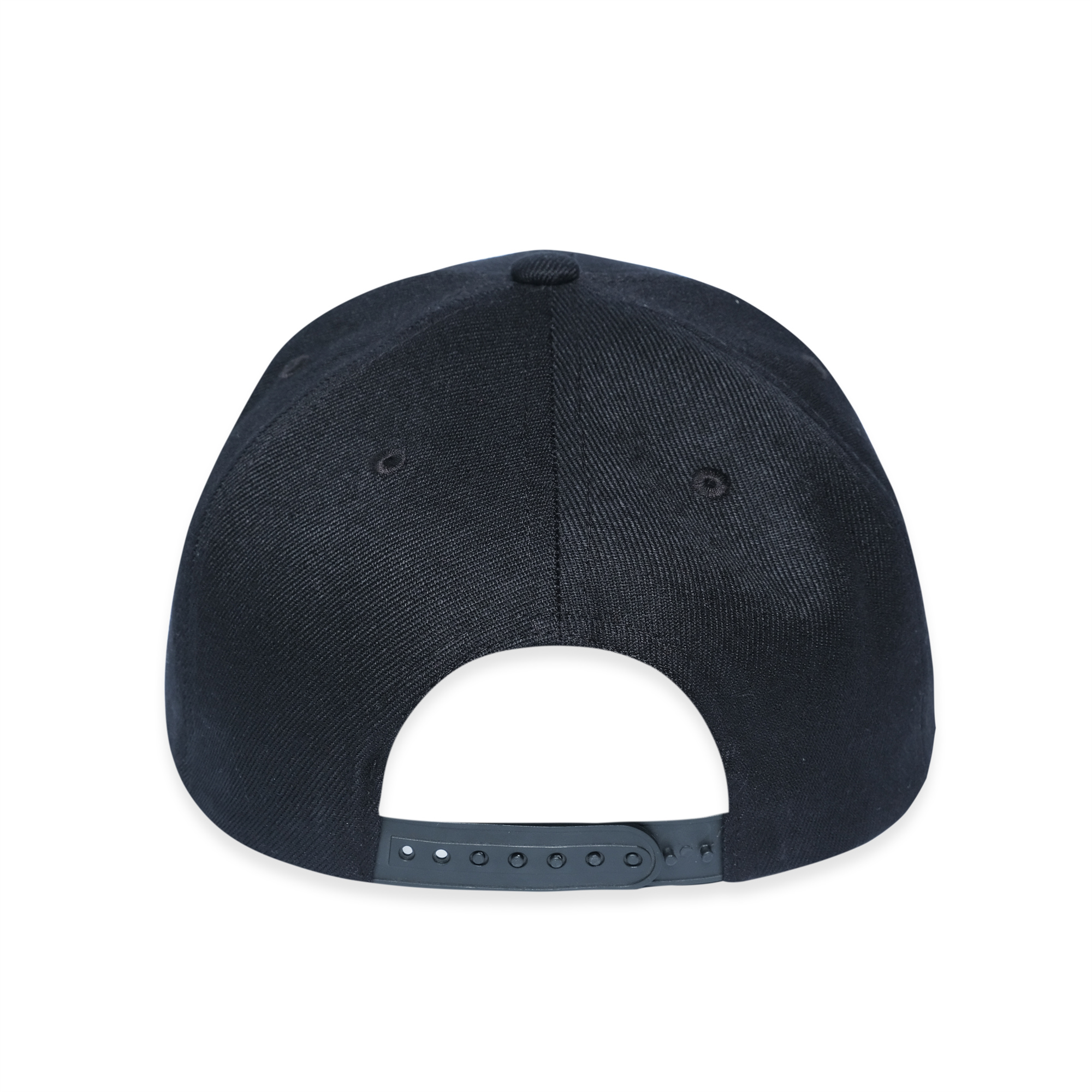 Black 6-Panel Snapback Hat with Bold Gold 3D Embroidery