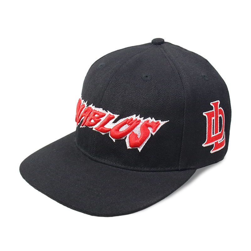 Diablo Embroidered Flat Brim Snapback Hat with Bold 3D Lettering