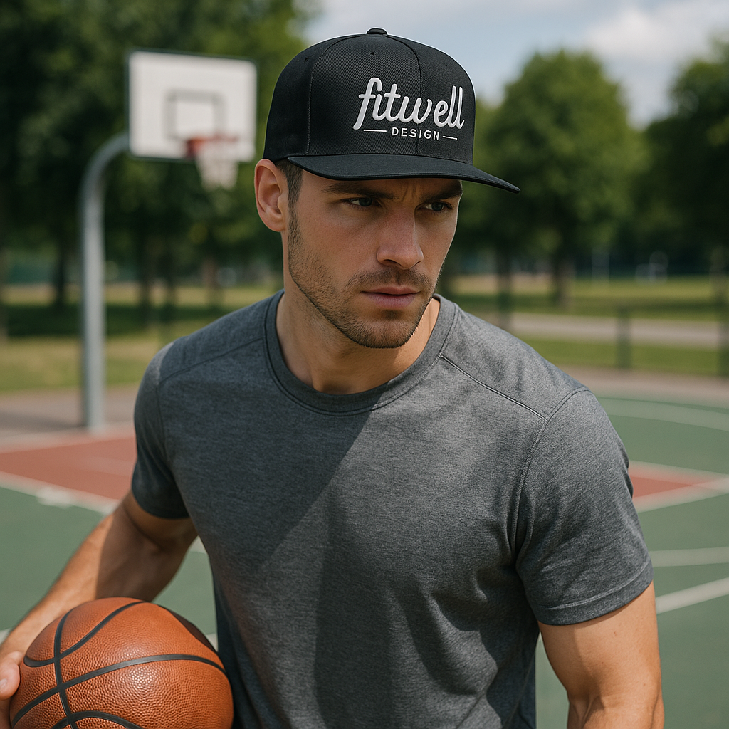 Minimal Logo Design Flat Bill Snapback Cap
