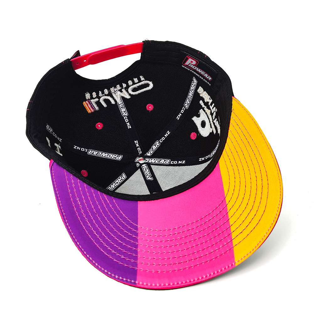 LUMO Motorsport Snapback Hat with 3D Embroidery – Black & Neon Pink