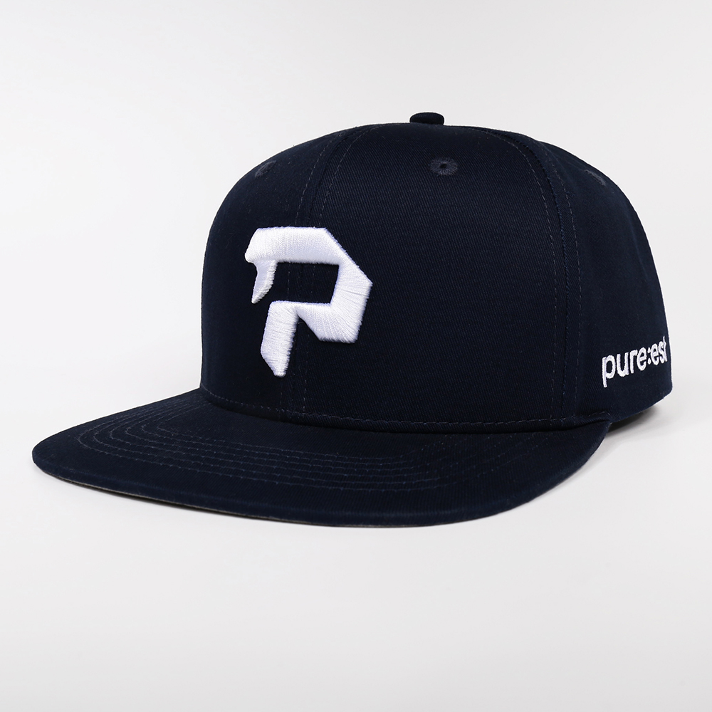 Bold Letter P Structured Flat Brim Cap with 3D Embroidery