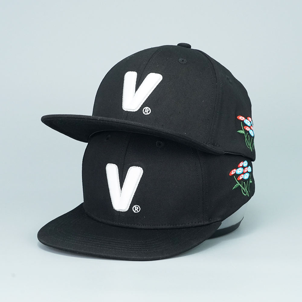 VTP Logo V Embroidered Black Snapback Hat