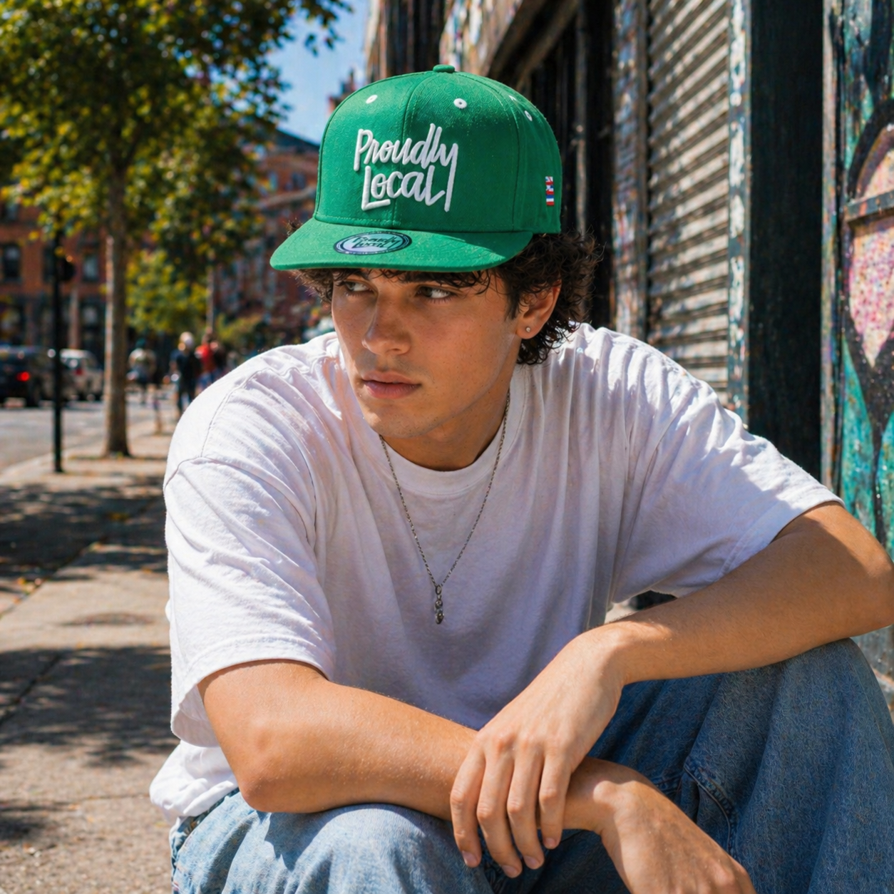 Green Proudly Local 3D Embroidered Snapback Cap