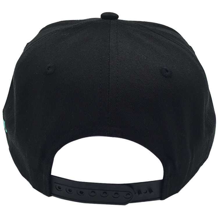 Black Flat Brim Snapback Hat with Pink Dolphin 3D Embroidery