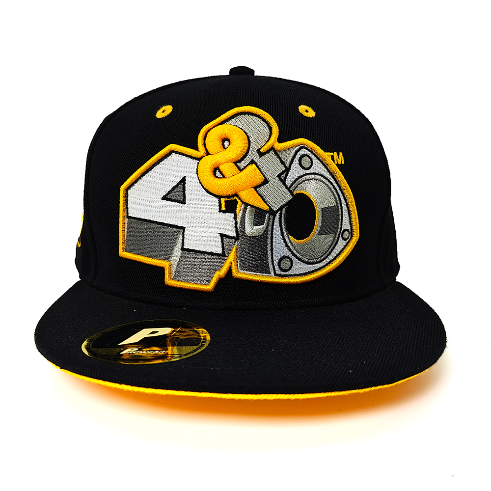 Bold 4&0 3D Embroidered Snapback Hat – Black & Yellow
