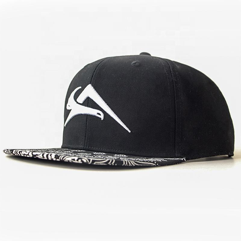 Fitwell Back Embroidery & Pattern Brim Snapback Hat