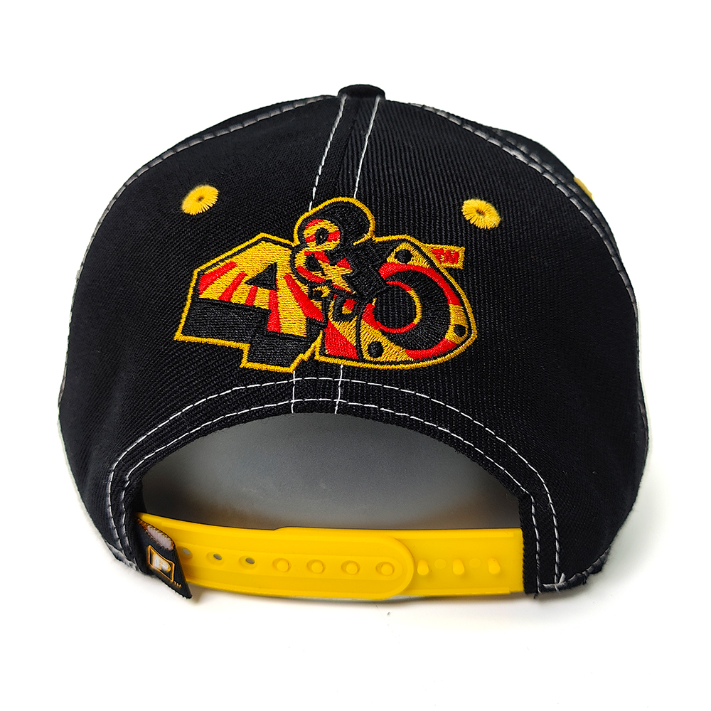 Urban Black 6-Panel Snapback Cap with Bold 3D Embroidery