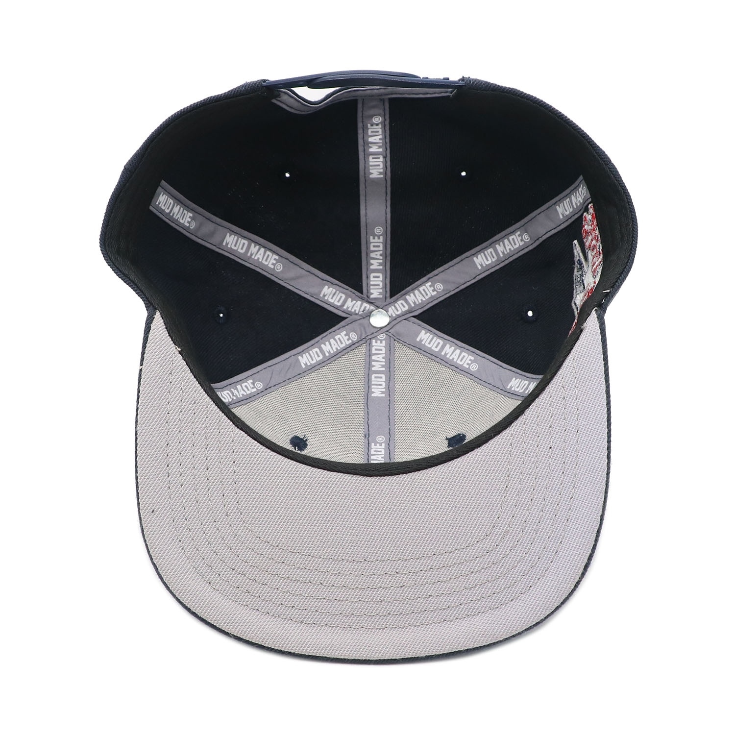 Navy Blue Letter Logo Snapback Cap – 3D Embroidered Flat Brim Hat