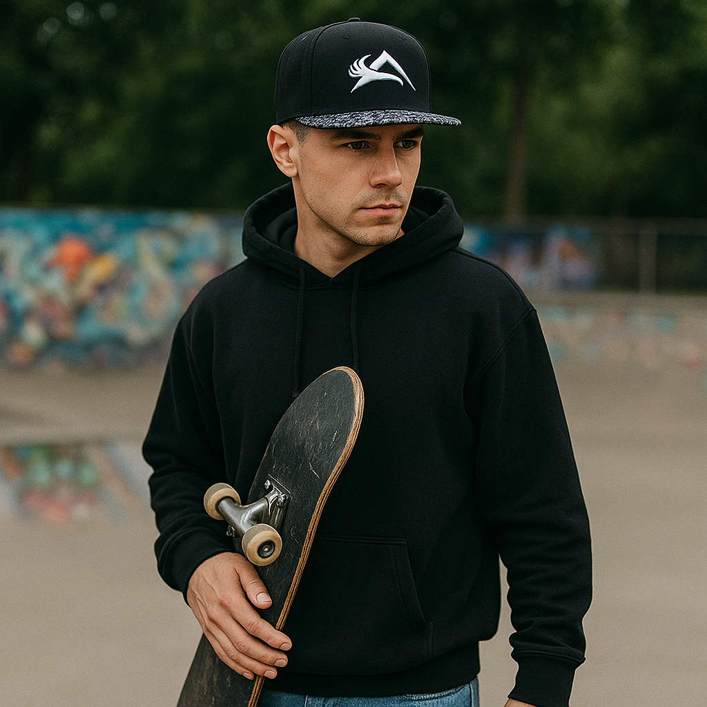 Fitwell Back Embroidery & Pattern Brim Snapback Hat