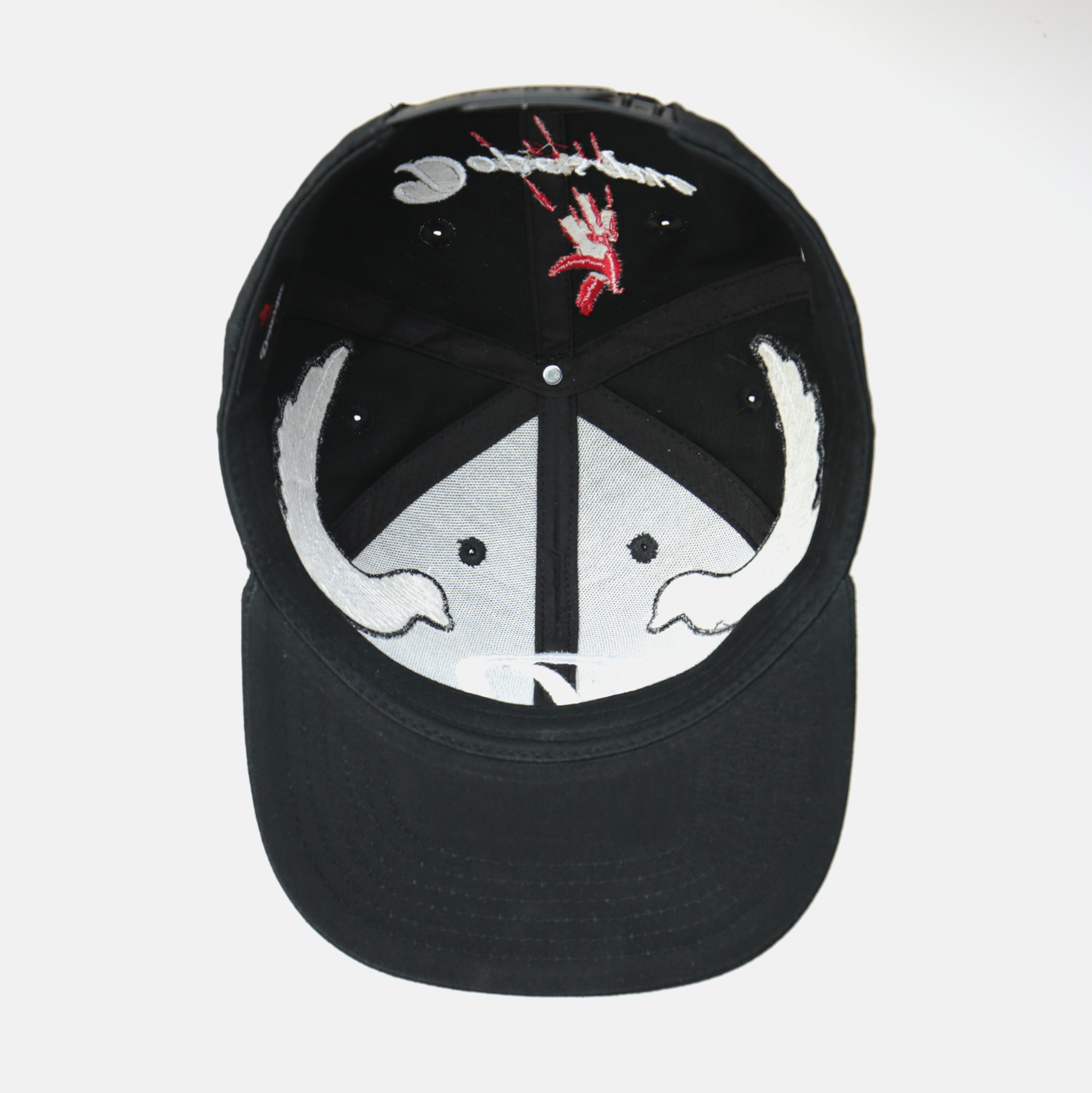 Black Snapback Cap with 3D “D” Embroidery and Flying Dove Patches – Streetwear Flat Brim Hat