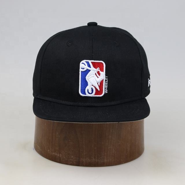 Bike Trick Embroidered Flat Brim Snapback Hat