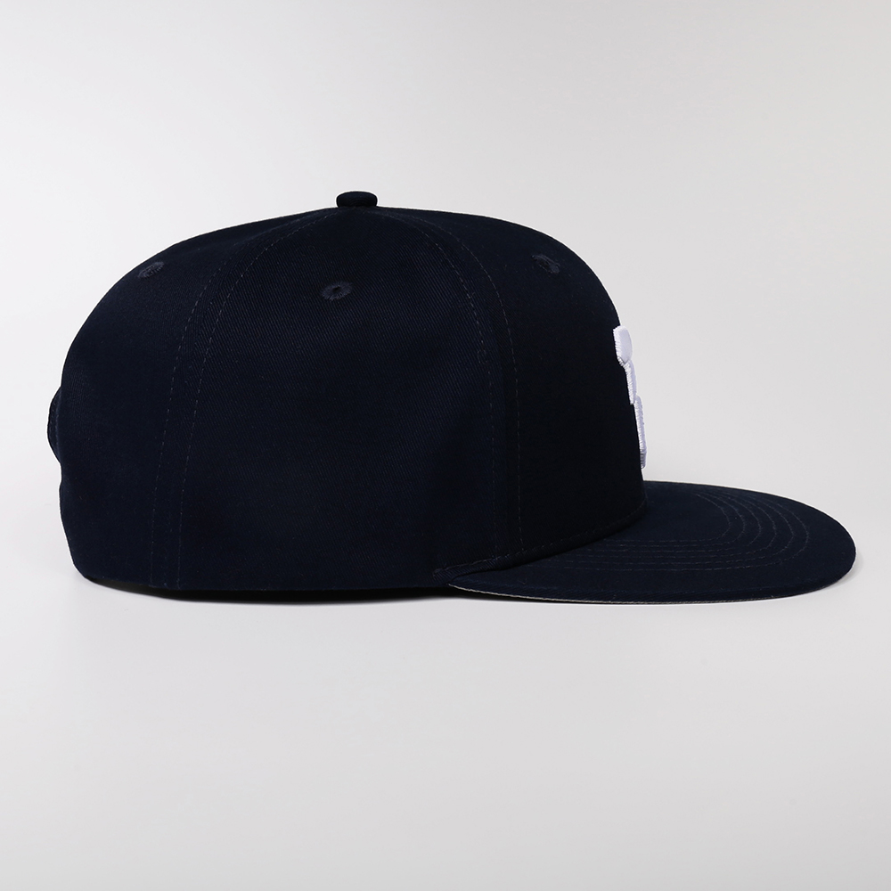Bold Letter P Structured Flat Brim Cap with 3D Embroidery