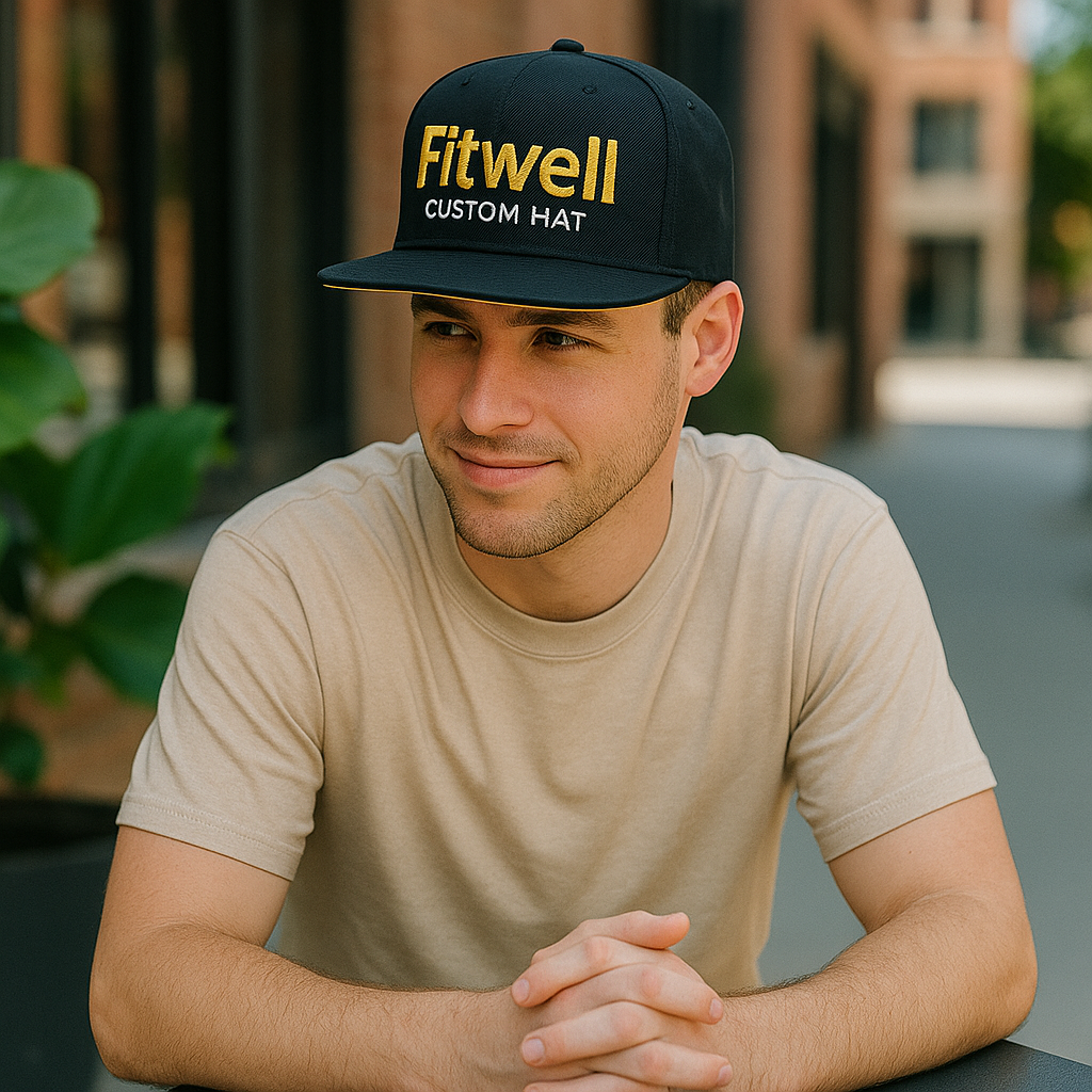 Fitwell Custom Embroidered Logo Cap - Classic Black Snapback