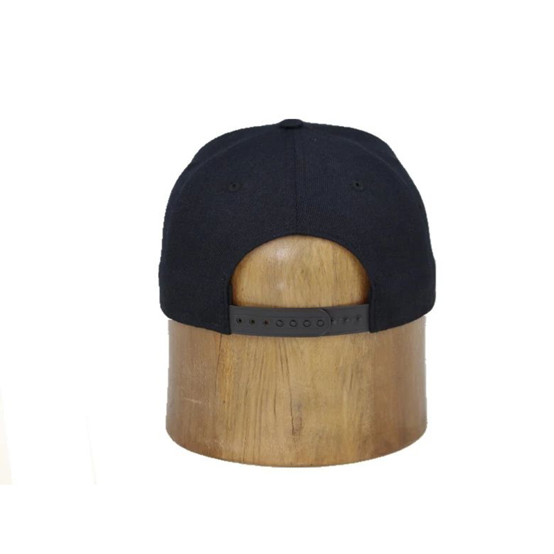 Black 6‑Panel Custom 3D Embroidered Snapback Hat – Streetwear Flat Brim Snapback Cap