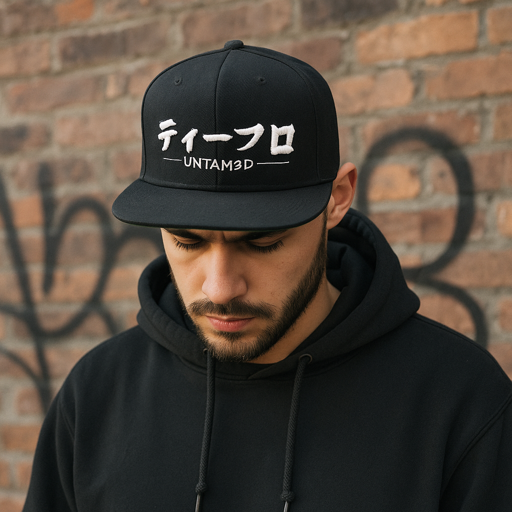 Minimal Logo Design Flat Bill Snapback Cap