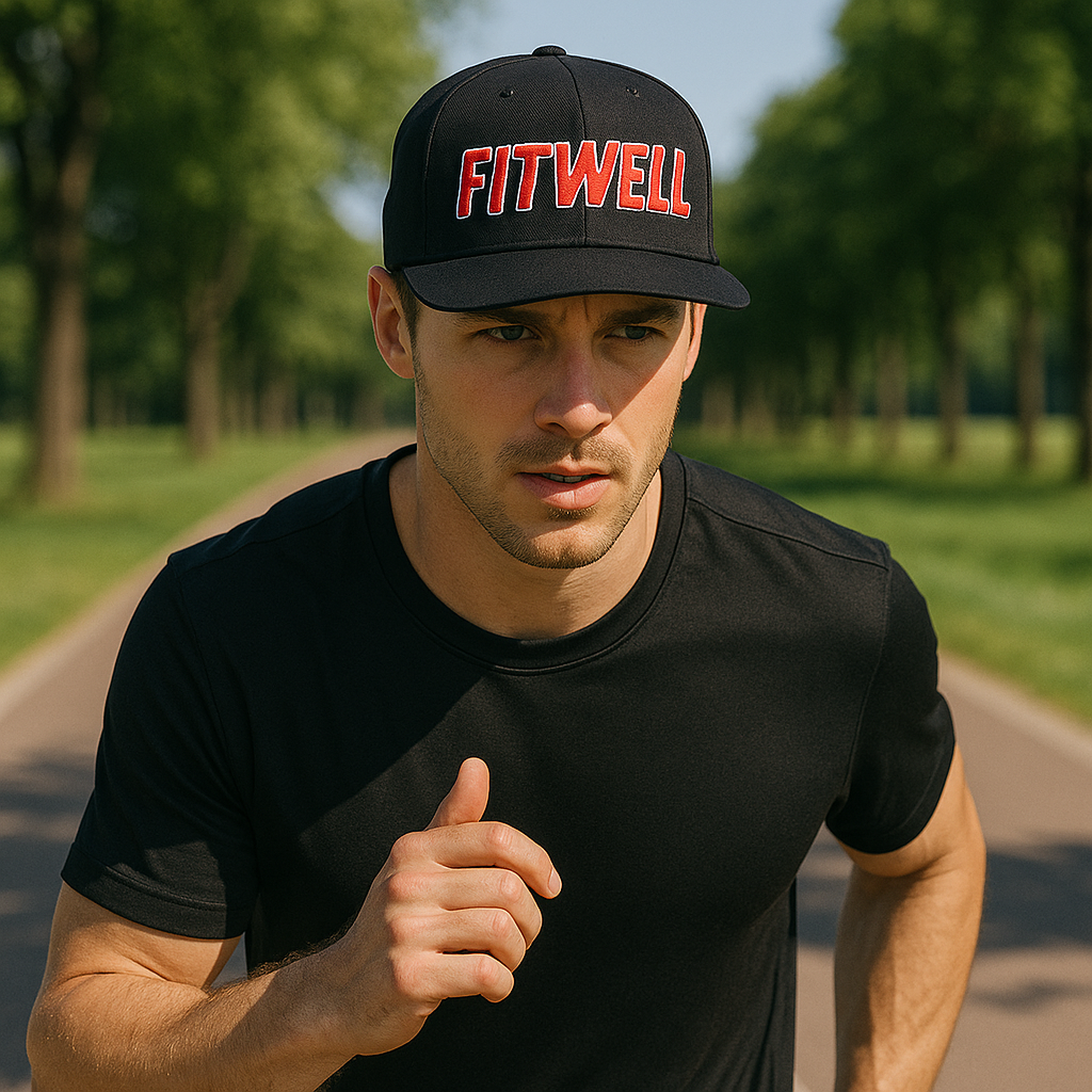 Fitwell 3D Embroidered Red Letter Snapback Cap
